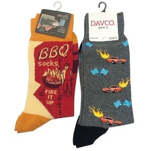 Hot Rod Muscle Car & BBQ Novelty Print Crew Socks